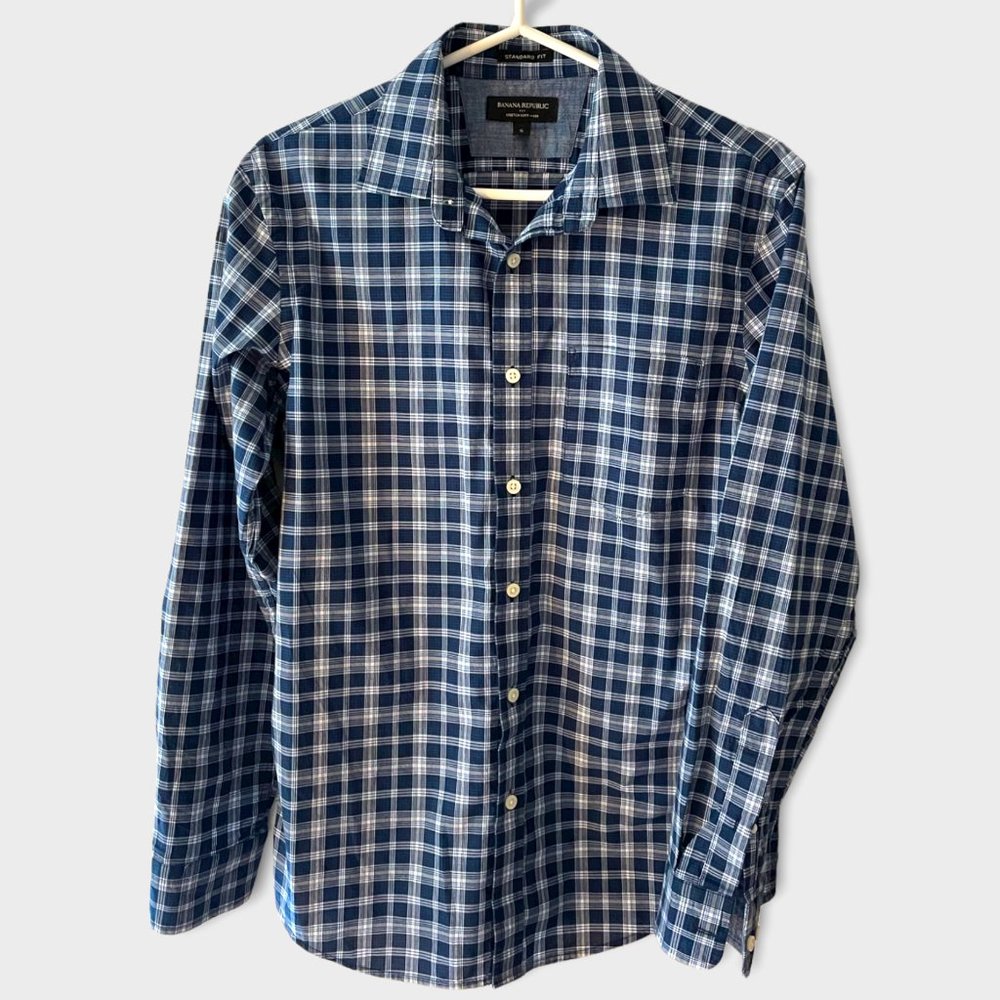 Banana Republic Mens Soft Wash Button Down Shirt Size Small Plaid